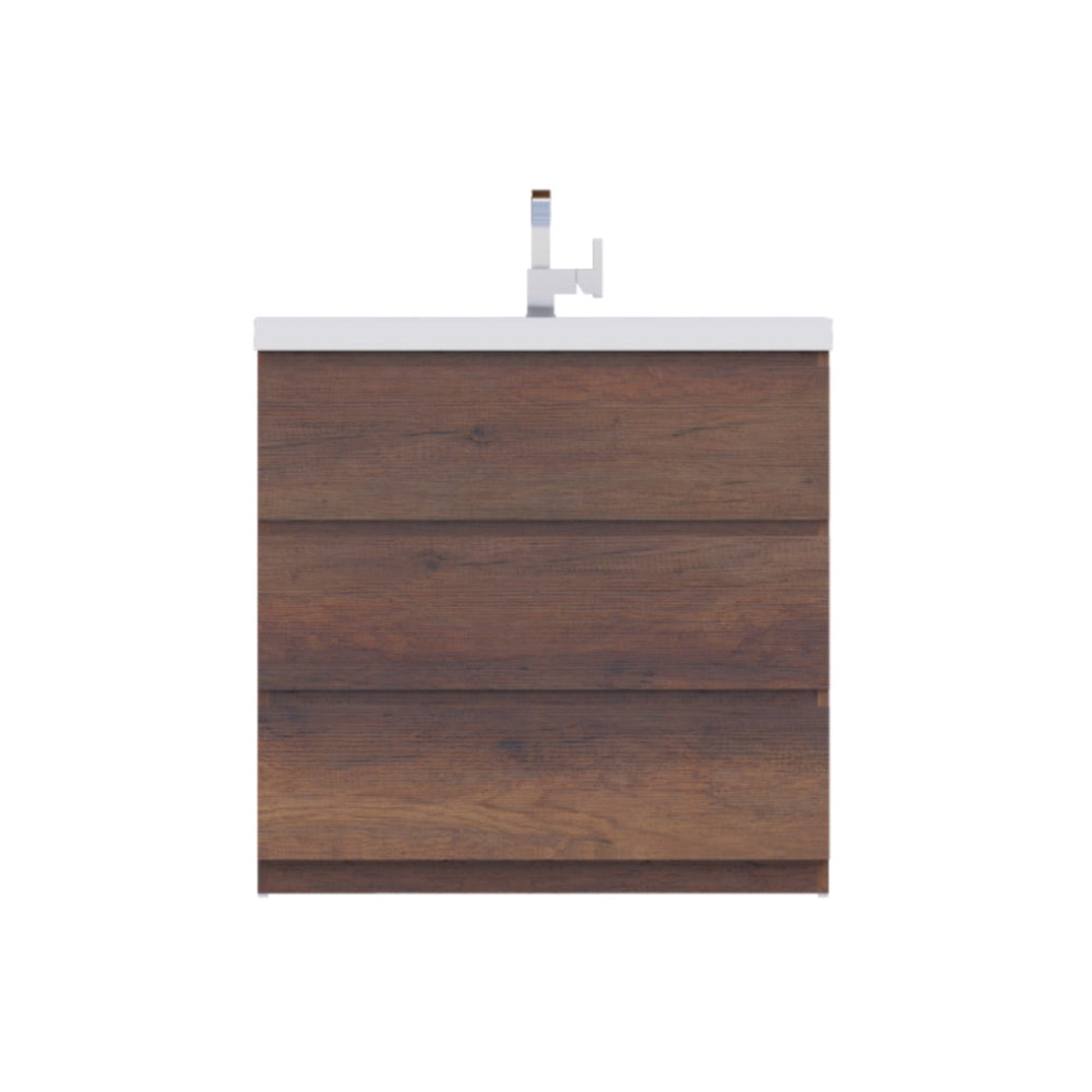 Alya Bath Paterno 36" Single Rosewood  Modern Freestanding  Bathroom Vanity With Acrylic Top and Integrated Sink - AB-MOA36-RW - Backyard Provider