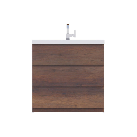 Alya Bath Paterno 36" Single Rosewood  Modern Freestanding  Bathroom Vanity With Acrylic Top and Integrated Sink - AB-MOA36-RW - Backyard Provider