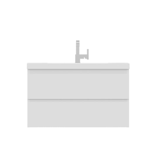 Alya Bath Paterno 36" Single White Modern Wall Mounted  Bathroom Vanity With Acrylic Top and Integrated Sink - AB-MOF36-W - Backyard Provider