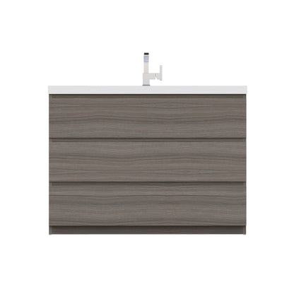 Alya Bath Paterno 48" Single Gray Modern Freestanding  Bathroom Vanity With Acrylic Top and Integrated Sink - AB-MOA48-G - Backyard Provider