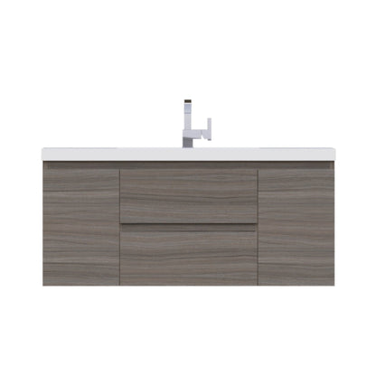 Alya Bath Paterno 48" Single Gray Modern Wall Mounted  Bathroom Vanity With Acrylic Top and Integrated Sink - AB-MOF48-G - Backyard Provider