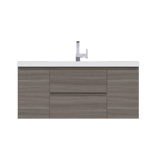 Alya Bath Paterno 48" Single Gray Modern Wall Mounted  Bathroom Vanity With Acrylic Top and Integrated Sink - AB-MOF48-G - Backyard Provider