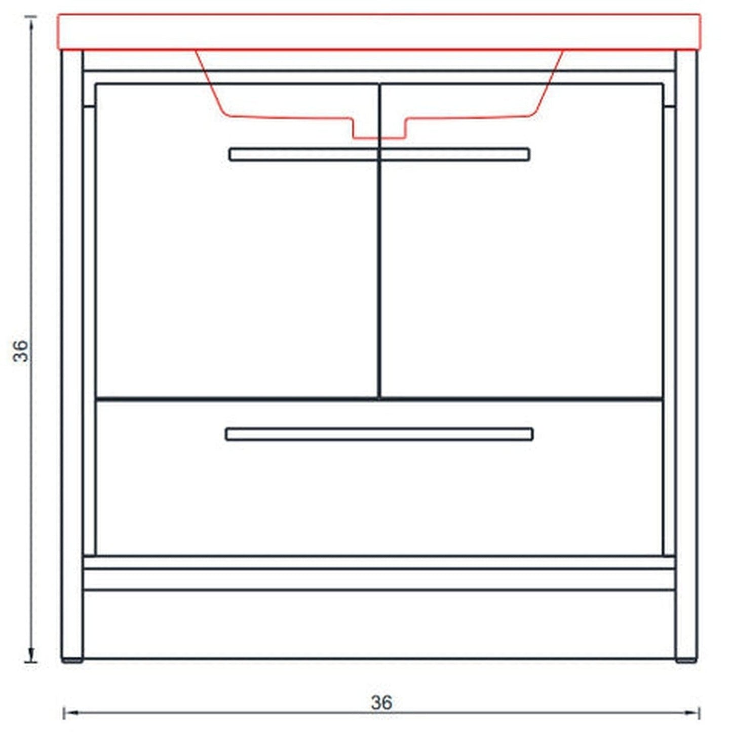 Alya Bath Sortino 36" Single White Modern Freestanding  Bathroom Vanity With Acrylic Top and Integrated Sink - AB-MD636-W - Backyard Provider