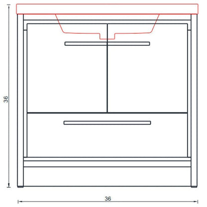 Alya Bath Sortino 36" Single White Modern Freestanding  Bathroom Vanity With Acrylic Top and Integrated Sink - AB-MD636-W - Backyard Provider