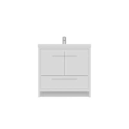 Alya Bath Sortino 36" Single White Modern Freestanding  Bathroom Vanity With Acrylic Top and Integrated Sink - AB-MD636-W - Backyard Provider