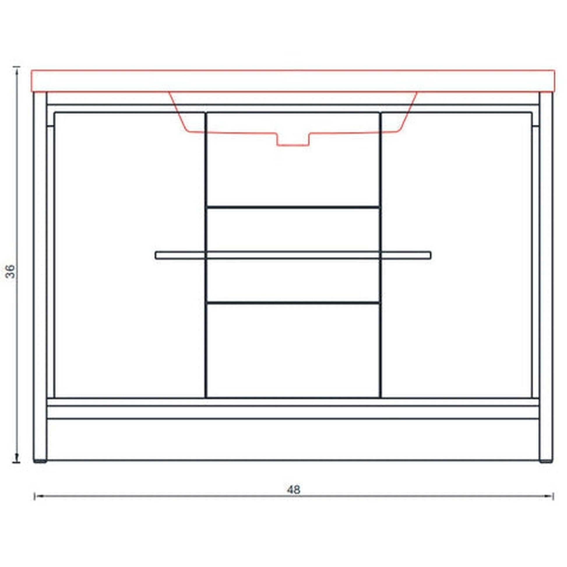 Alya Bath Sortino 48" Single Gray Modern Freestanding  Bathroom Vanity With Acrylic Top and Integrated  Sink - AB-MD648-G - Backyard Provider