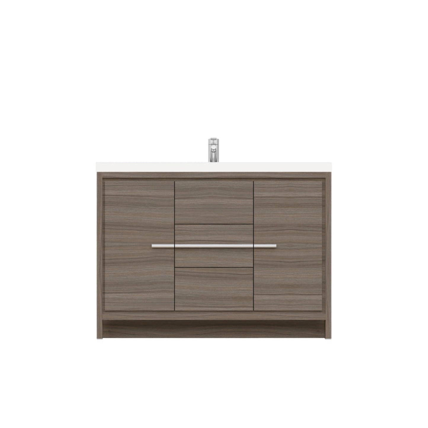 Alya Bath Sortino 48" Single Gray Modern Freestanding  Bathroom Vanity With Acrylic Top and Integrated  Sink - AB-MD648-G - Backyard Provider