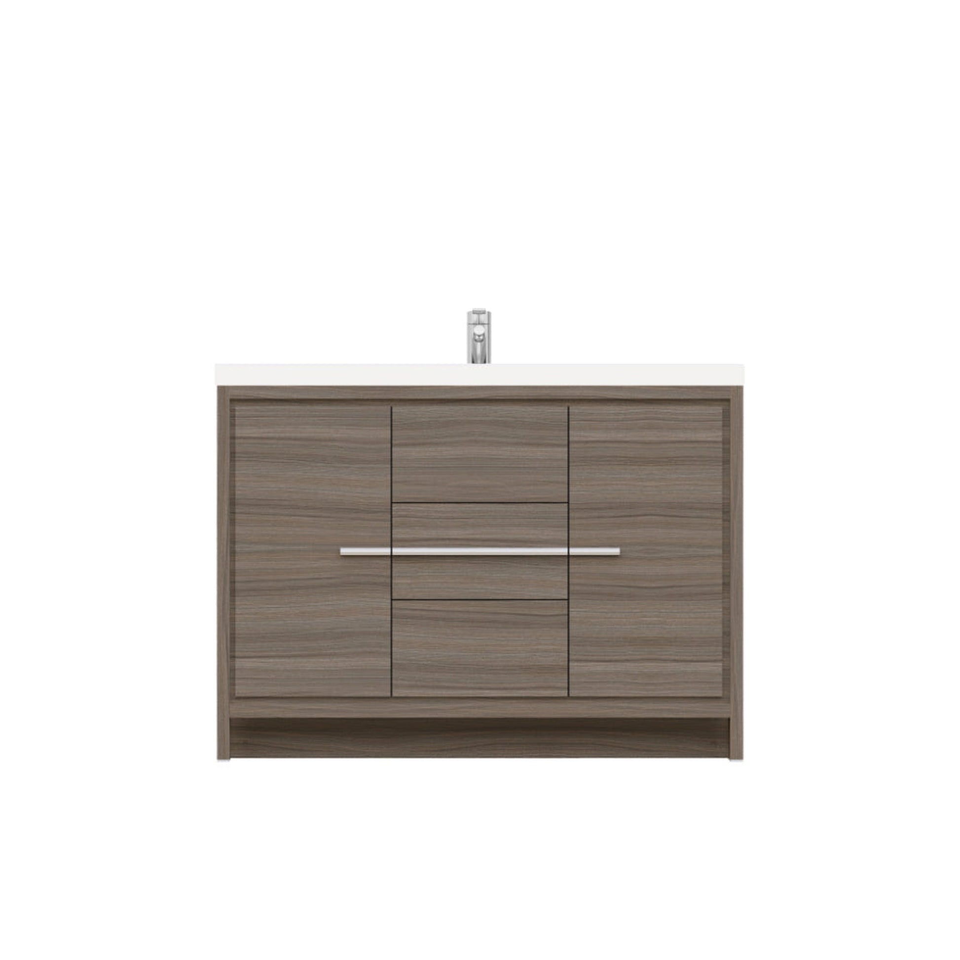 Alya Bath Sortino 48" Single Gray Modern Freestanding  Bathroom Vanity With Acrylic Top and Integrated  Sink - AB-MD648-G - Backyard Provider