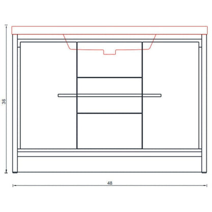 Alya Bath Sortino 48" Single White Modern Freestanding  Bathroom Vanity With Acrylic Top and Integrated Sink - AB-MD648-W - Backyard Provider