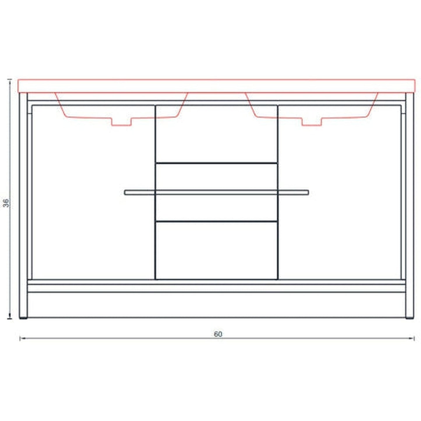 Alya Bath Sortino 60" Double Gray Modern Freestanding  Bathroom Vanity With Acrylic Top and Integrated  Sink - AB-MD660D-G - Backyard Provider