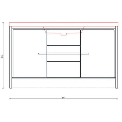 Alya Bath Sortino 60" Single Gray Modern Freestanding  Bathroom Vanity With Acrylic Top and Integrated  Sink - AB-MD660S-G - Backyard Provider