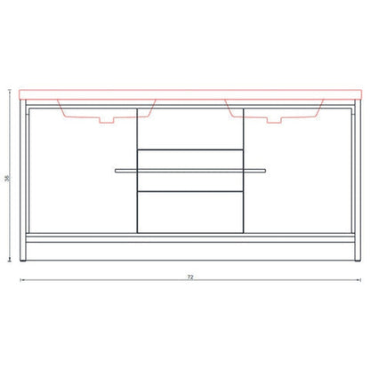 Alya Bath Sortino 72"  Double White Modern Freestanding  Bathroom Vanity With Acrylic Top and Integrated Sink - AB-MD672-W - Backyard Provider