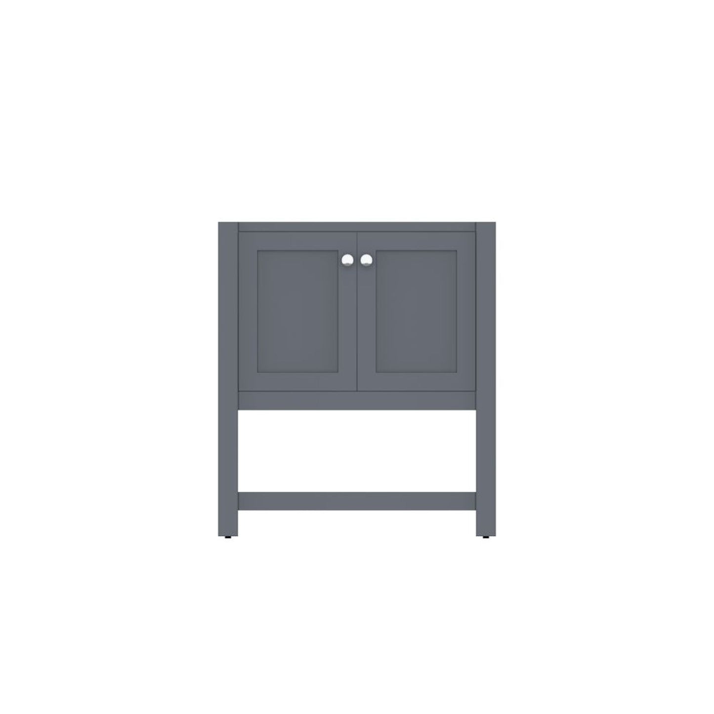 Alya Bath Wilmington 30" Single Gray Freestanding Bathroom Vanity With Brushed Nickel Edge Handles - HE-102-30-G - Backyard Provider