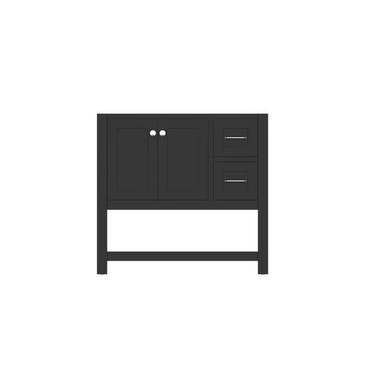Alya Bath Wilmington 36" Single Espresso Freestanding Bathroom Vanity With Brushed Nickel Edge Handles - HE-102-36-E - Backyard Provider