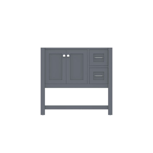 Alya Bath Wilmington 36" Single Gray Freestanding Bathroom Vanity With Brushed Nickel Edge Handles - HE-102-36-G - Backyard Provider