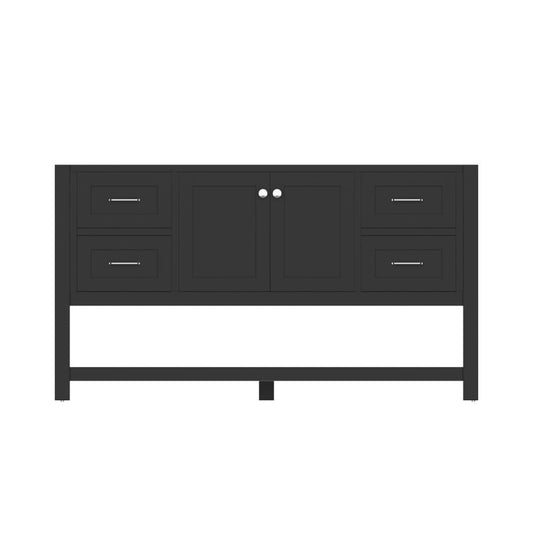 Alya Bath Wilmington 60" Single Espresso Freestanding   Bathroom Vanity  With Brushed Nickel Edge Handles - HE-102-60S-E - Backyard Provider