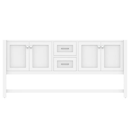 Alya Bath Wilmington 72" Double White Freestanding  Bathroom Vanity  With Brushed Nickel Edge Handles - HE-102-72D-W - Backyard Provider