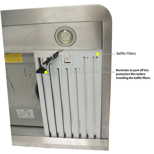 Combo Awoco 36” Freestanding 6 Burners Range with 36'' RH-S10-36E Under Cabinet Range Hood - JK36A1-T-NG+RH-S10-36E