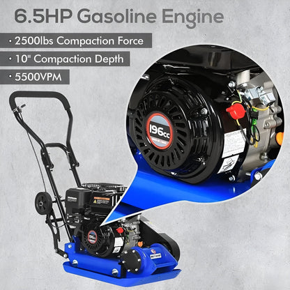 BILT HARD 2500lb Plate Compactor, 6.5HP Gas Engine, 21x14.5" Plate - TPA-0151