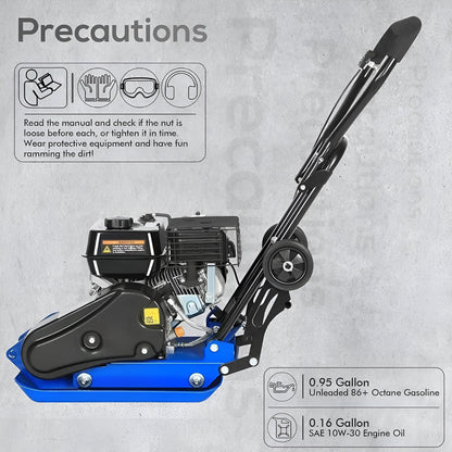 BILT HARD 2500lb Plate Compactor, 6.5HP Gas Engine, 21x14.5" Plate - TPA-0151