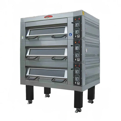 BakeMax 75" Double Deck Electric Oven, Accommodates (6) 18" X 26" Pans, 220/60/3 - BMTD002