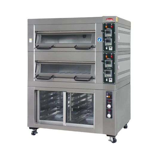 BakeMax 75" Double Deck Electric Oven, Accommodates (6) 18" X 26" Pans, 220/60/3 - BMTD002
