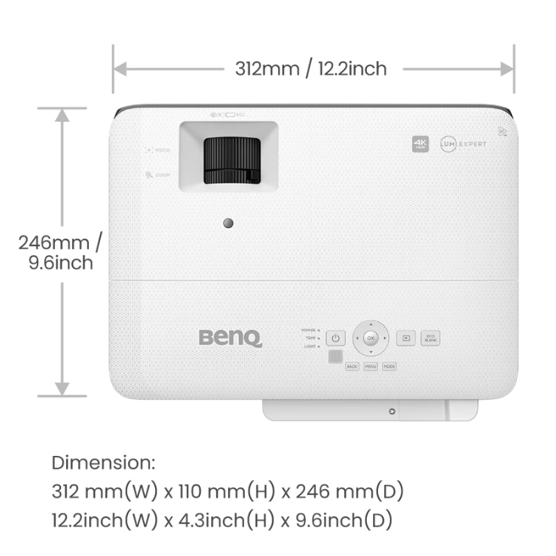 Elevate your golf simulator setup to unprecedented levels of realism and immersion with the BenQ TK700STi 4K HDR Short Throw Golf Simulator Projector. Designed to revolutionize your indoor golfing adventures, this projector brings the course to life in stunning 4K detail right in the comfort of your home.  Boasting a formidable 3,000 lumens rating, an input lag of only 16ms at 60Hz, an impressive lamp life of up to 15,000 hours in LampSave mode, and a versatile throw ratio ranging from 0.9~1.08, 