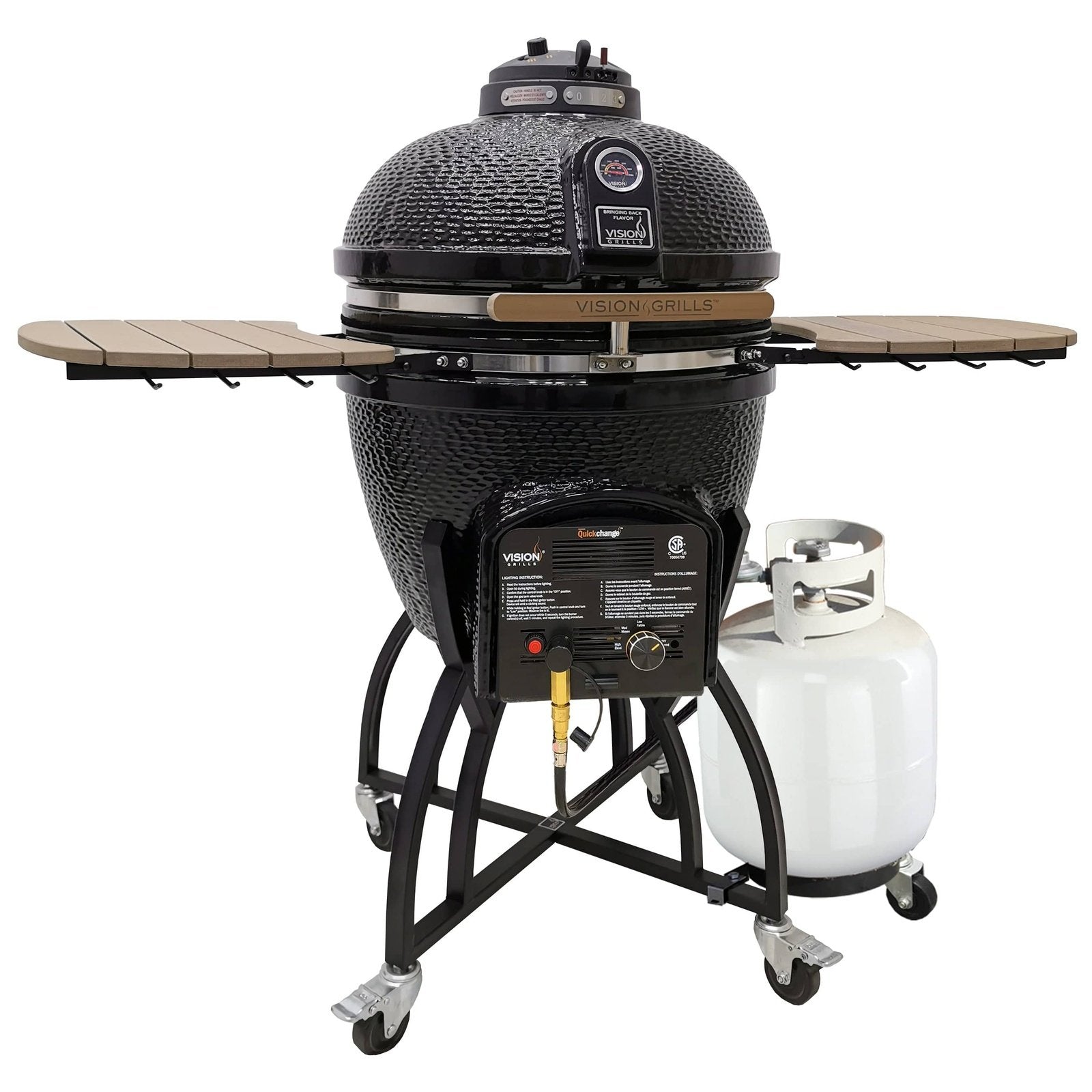 Vision Grills Professional | C-Series Hybrid | Charcoal & Gas - C Series Hybrid Black