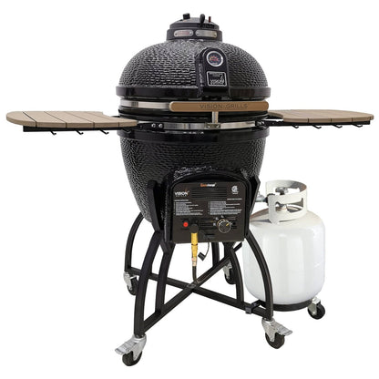 Vision Grills Professional | C-Series Hybrid | Charcoal & Gas - C Series Hybrid Black
