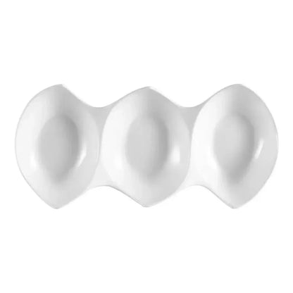 CAC China Compartment Leaf Shape Tray Small 0.5ozx3 6" Case of 48 Pcs - COL-46 3