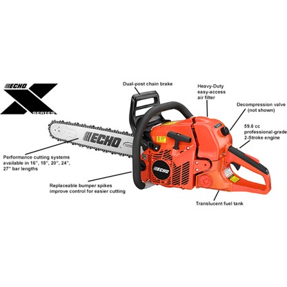 Echo CS-590 Timber Wolf Chain Saw - 59.0 CC - 4.02 HP* - CS-590- Powerhead Only