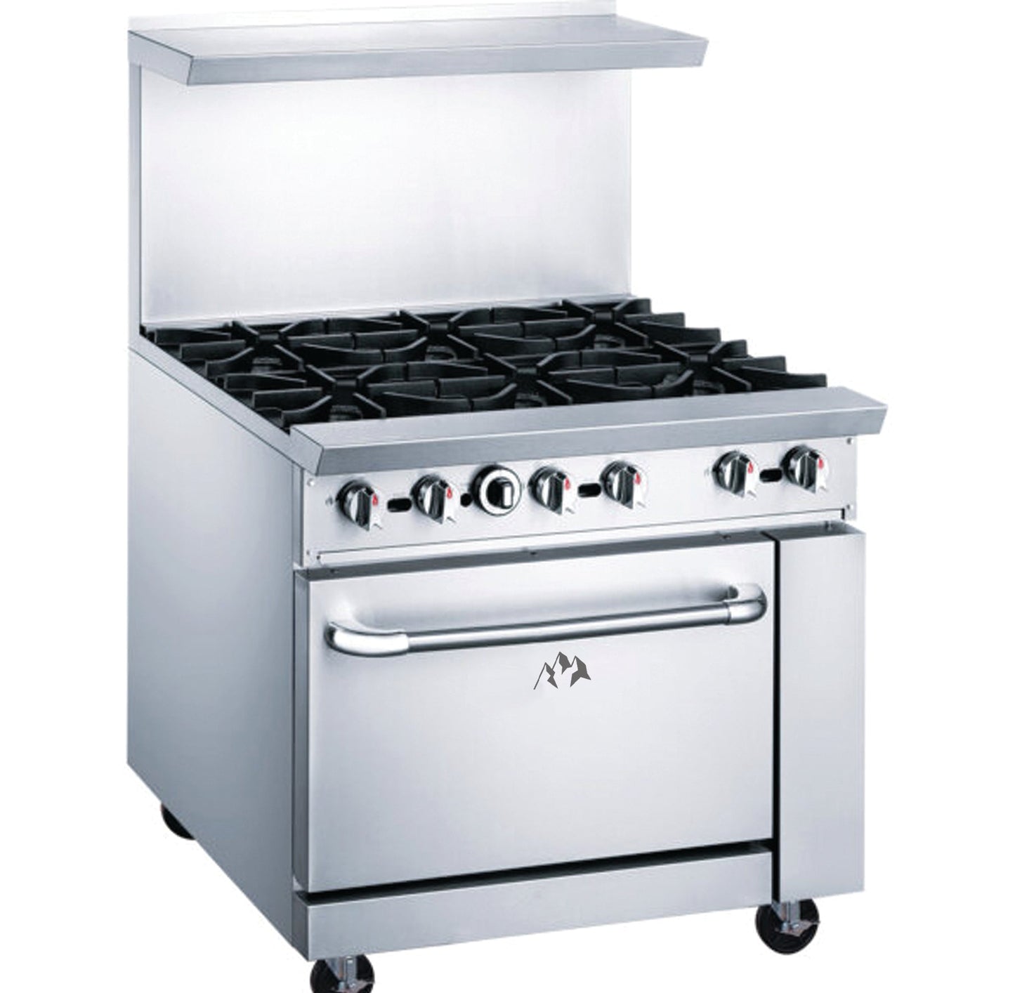 Chef AAA - Commercial 36" Oven Range Six Open Burner Natural Gas - TCR36-6B