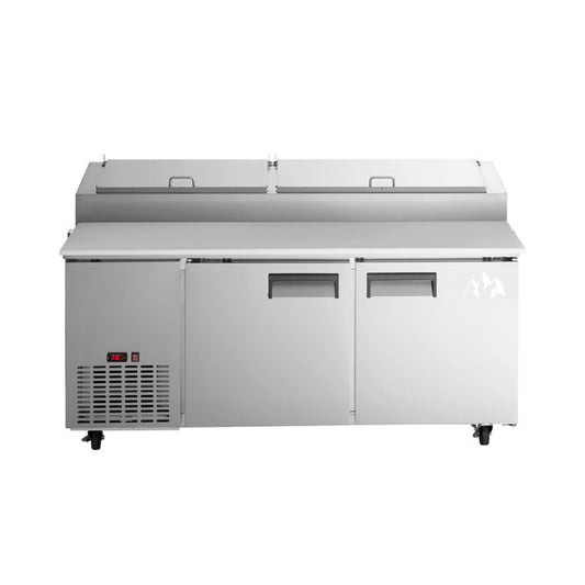 Chef AAA PICL2-HC, 71" Commercial Sandwich Prep Table Refrigerator 9 Pans 2 Door Stainless Steel 16.9 cu.ft. - PICL2-HC