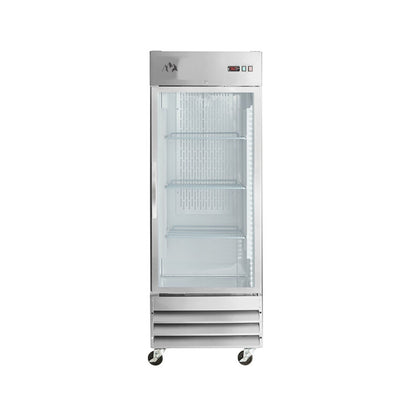 Chef AAA Commercial 29" Reach-In Refrigerator Stainless Steel Glass Door 23 cu.ft. - SS-1R-G-HC