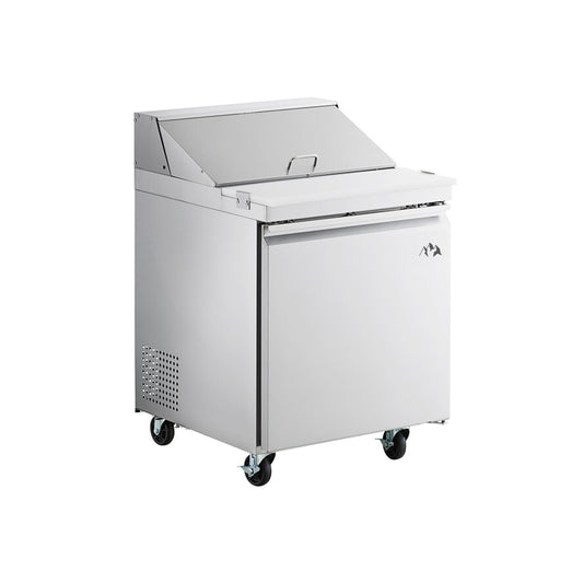 Chef AAA Commercial 27" Sandwich Prep Table Refrigerator 6 Pans 1 Door Stainless Steel 6 cu.ft. - SS-PT-27-HC