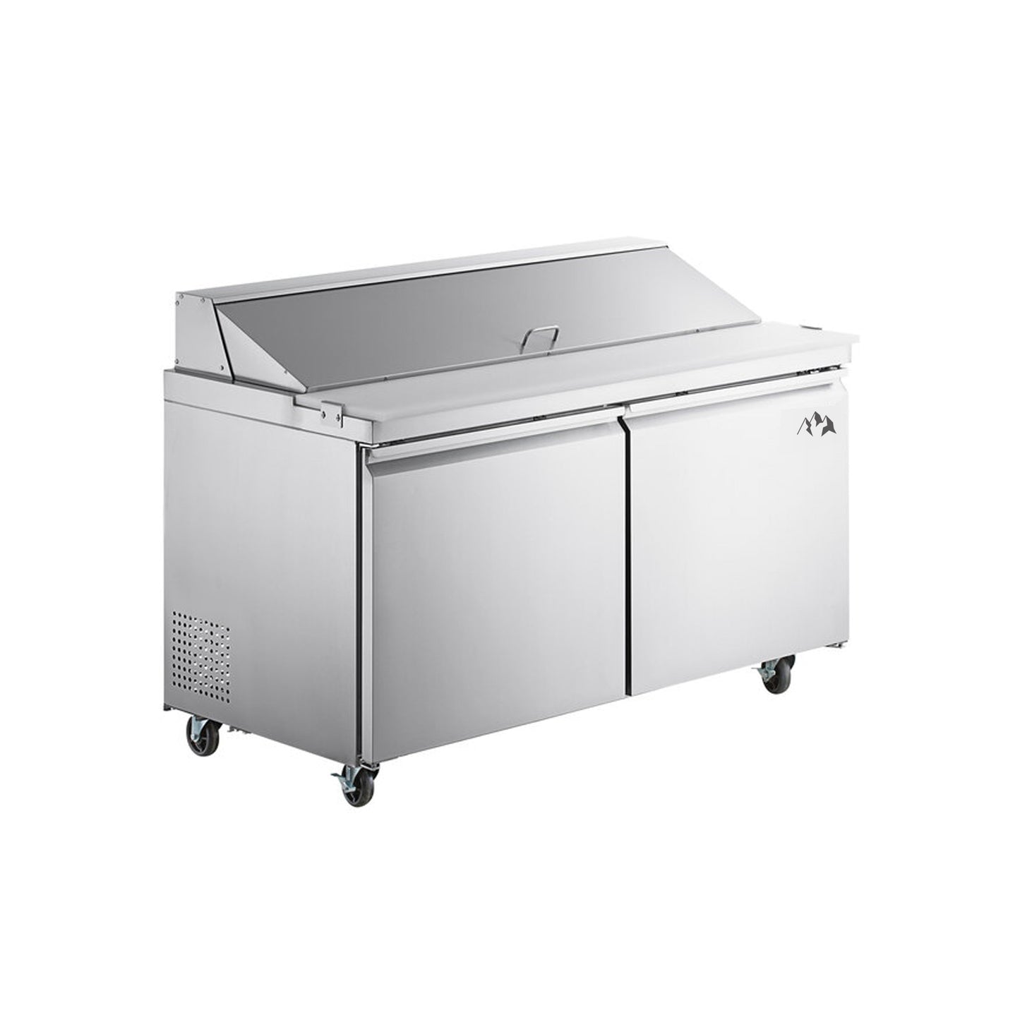 Chef AAA - SS-PT-60M-HC, Commercial 60" Sandwich Prep Table Refrigerator MEGA TOP 24 Pans 2 Door Stainless Steel 15 cu.ft. - SS-PT-60M-HC