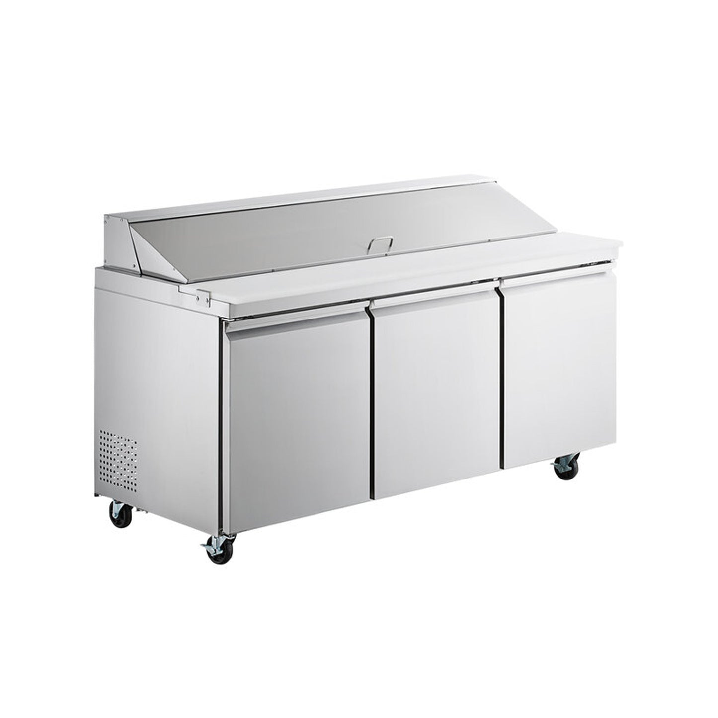 Chef AAA Commercial 70" Sandwich Prep Table 3 Door Stainless Steel Refrigerator 15.5 cu.ft. - SS-PT-70-HC