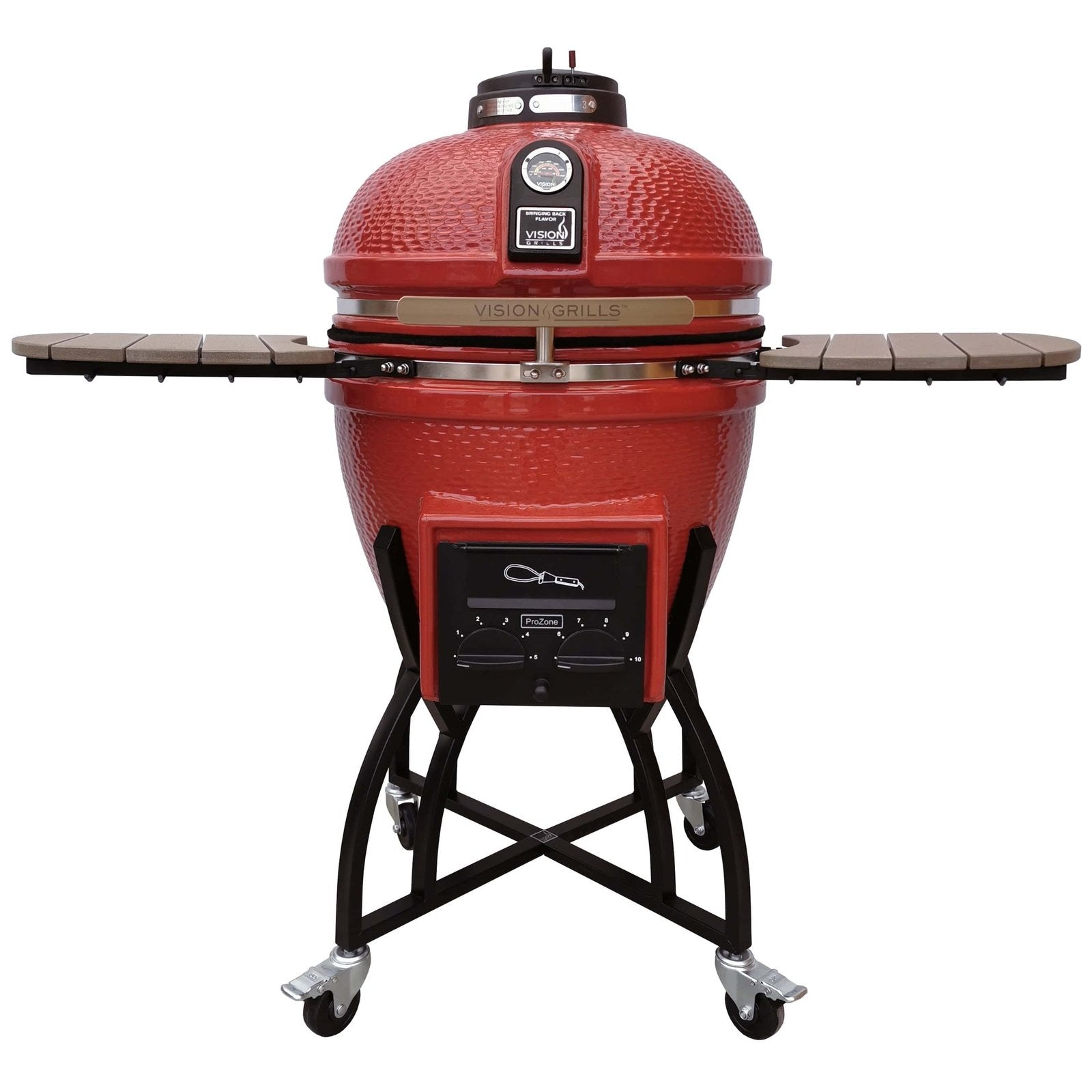 Vision Grills Professional | S-Series Ceramic Kamado Grill | Charcoal Gas Compatible - S-Series - Black