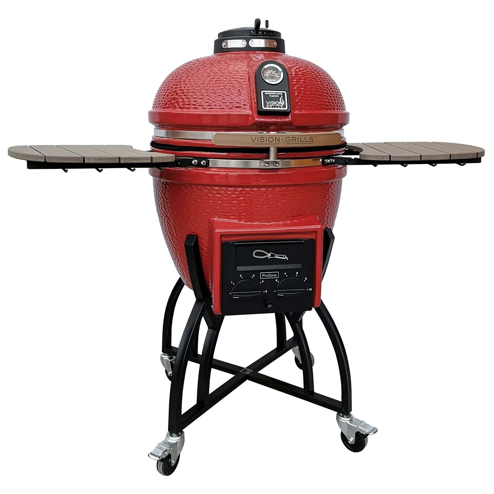 Vision Grills Professional | S-Series Ceramic Kamado Grill | Charcoal Gas Compatible - S-Series - Black