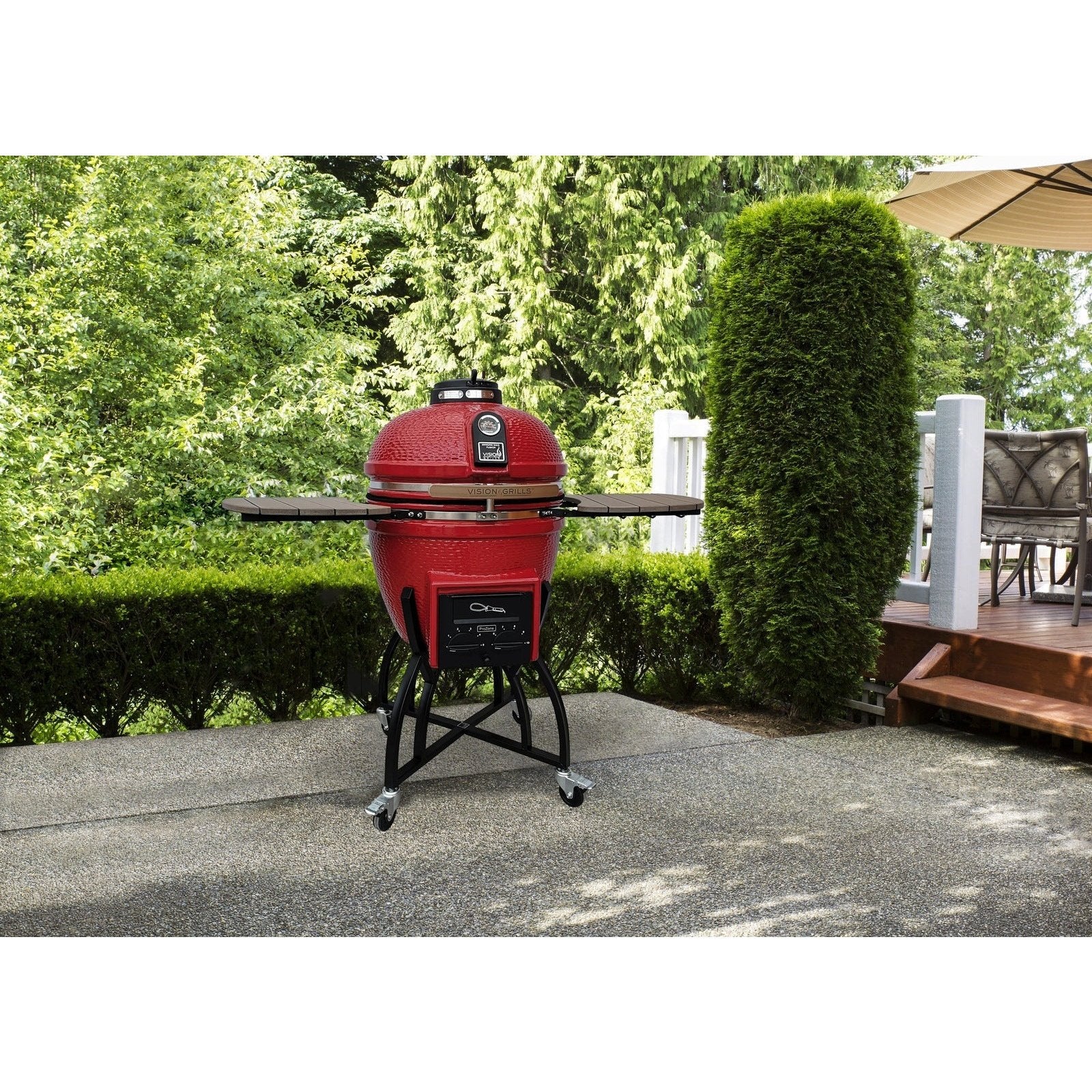 Vision Grills Professional | S-Series Ceramic Kamado Grill | Charcoal Gas Compatible - S-Series - Black