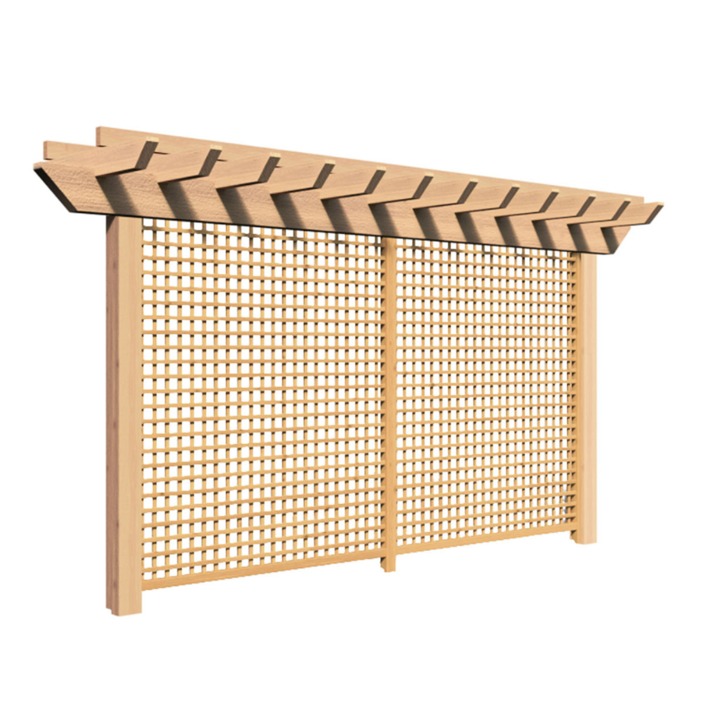 Creekvine Designs Rough Cut Cedar Monterrey Pergola with Lattice - HBWRCCMPPL3x8CVD