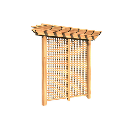 Creekvine Designs Treated Pine Monterrey Pergola with Lattice - HBWTPMPPL3x8CVD