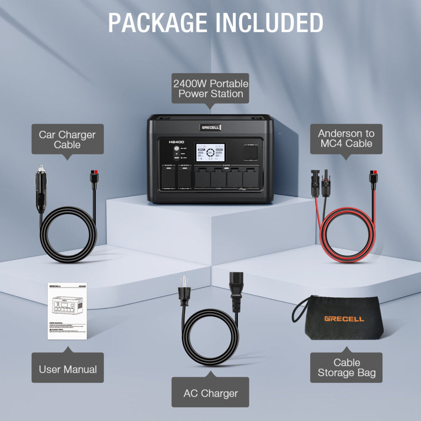 GRECELL Portable Power Station 2400W V- DYCNX0014AGE-US