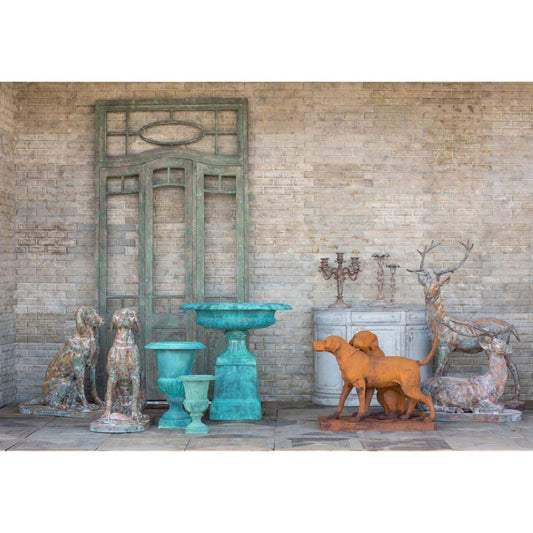 Park Hill Collections Garden & Floral Cast Iron Estate Stags, Set of 2  - EAG80265