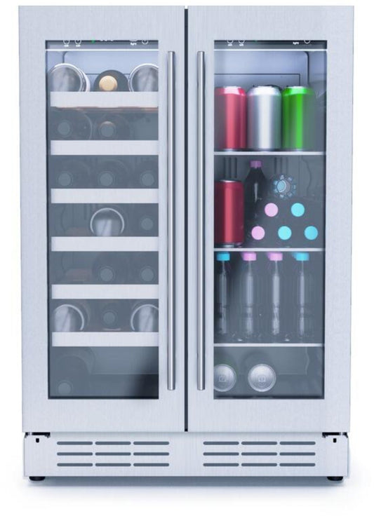 Elica -  French Door, Dual Zone, Beverage and Wine Center, 23 7/16" W x 22 1/4" D x 33-34" H, 4.4 cu/ft   - Undercounter Refrigerator -EBF52SS1