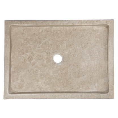 Eden Bath Rectangular Vessel Sink in Polished Penny Grey Marble - EB_S040PG-P