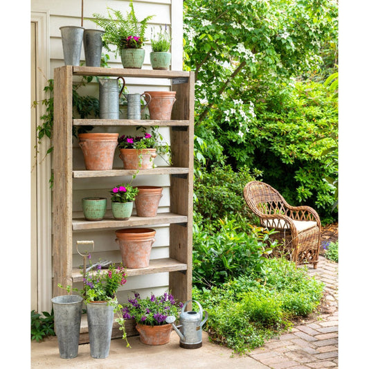 Park Hill Collection Garden Floral Potters Reclaimed Wood Shelf -  EDC00288