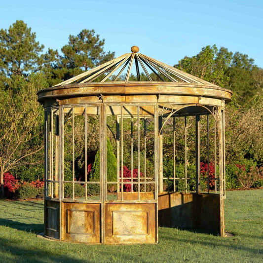 Park Hill Collection Garden Floral Aged Metal Gazebo Display Prop - EDX90088