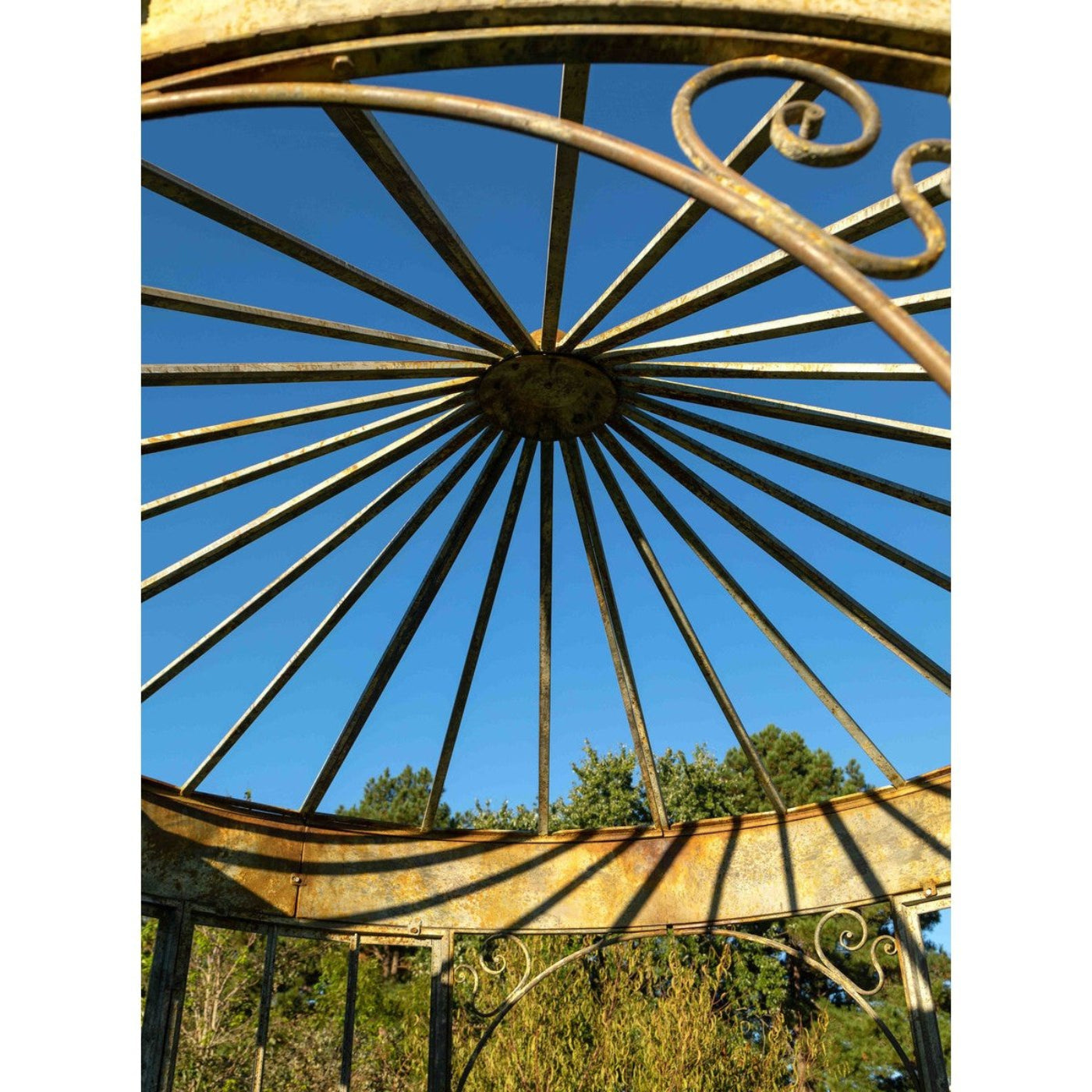 Park Hill Collection Garden Floral Aged Metal Gazebo Display Prop - EDX90088
