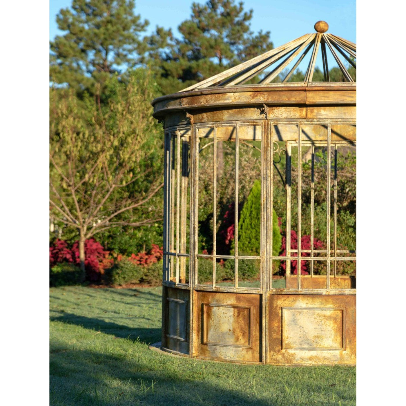 Park Hill Collection Garden Floral Aged Metal Gazebo Display Prop - EDX90088
